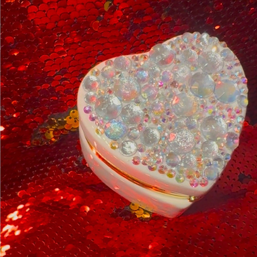 Bedazzled White Heart